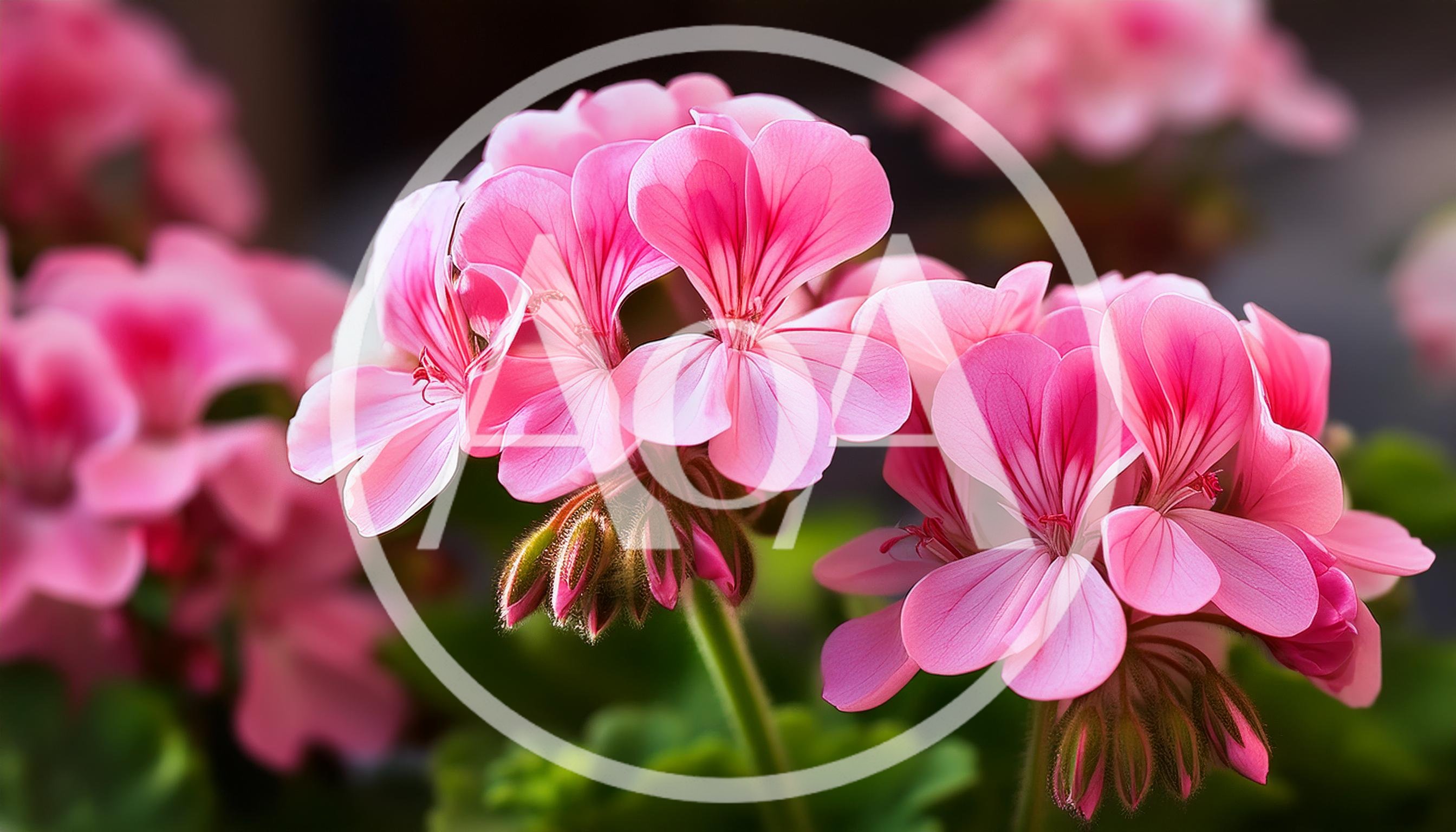 Vibrant Pink Geranium Flowers In A Garden