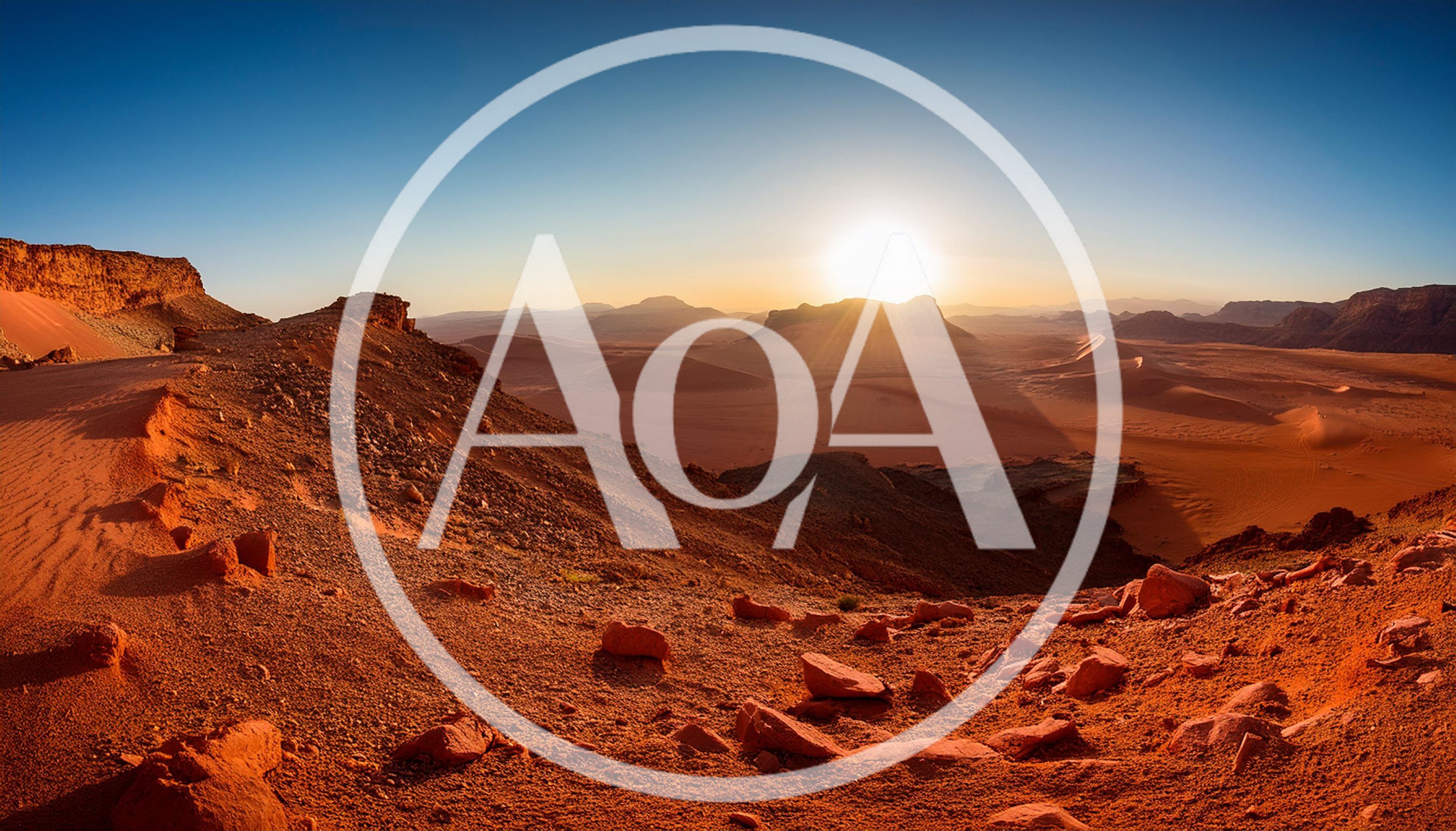 Panoramic View Of Wadi Rum Desert At Sunset