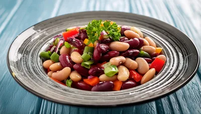 Bean Salad With Vegetables In A Bowl