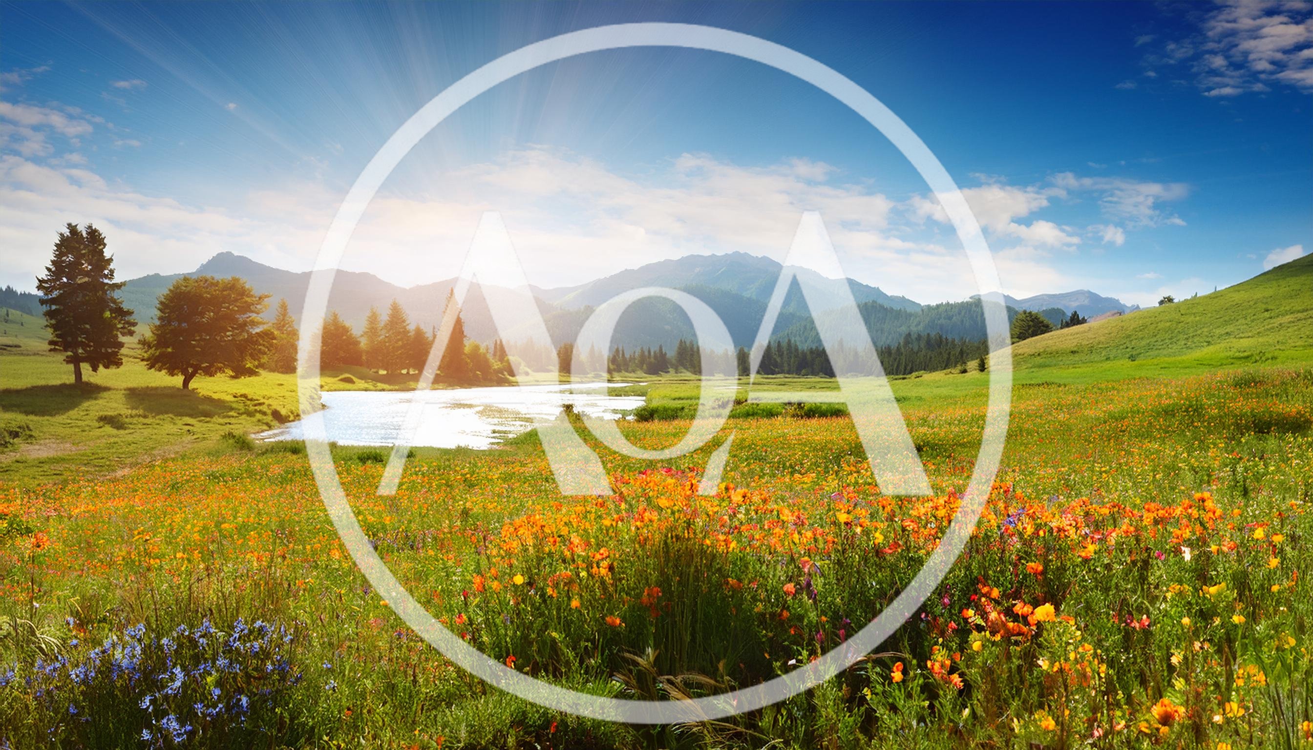 Scenic Mountain Meadow With Wildflowers And River