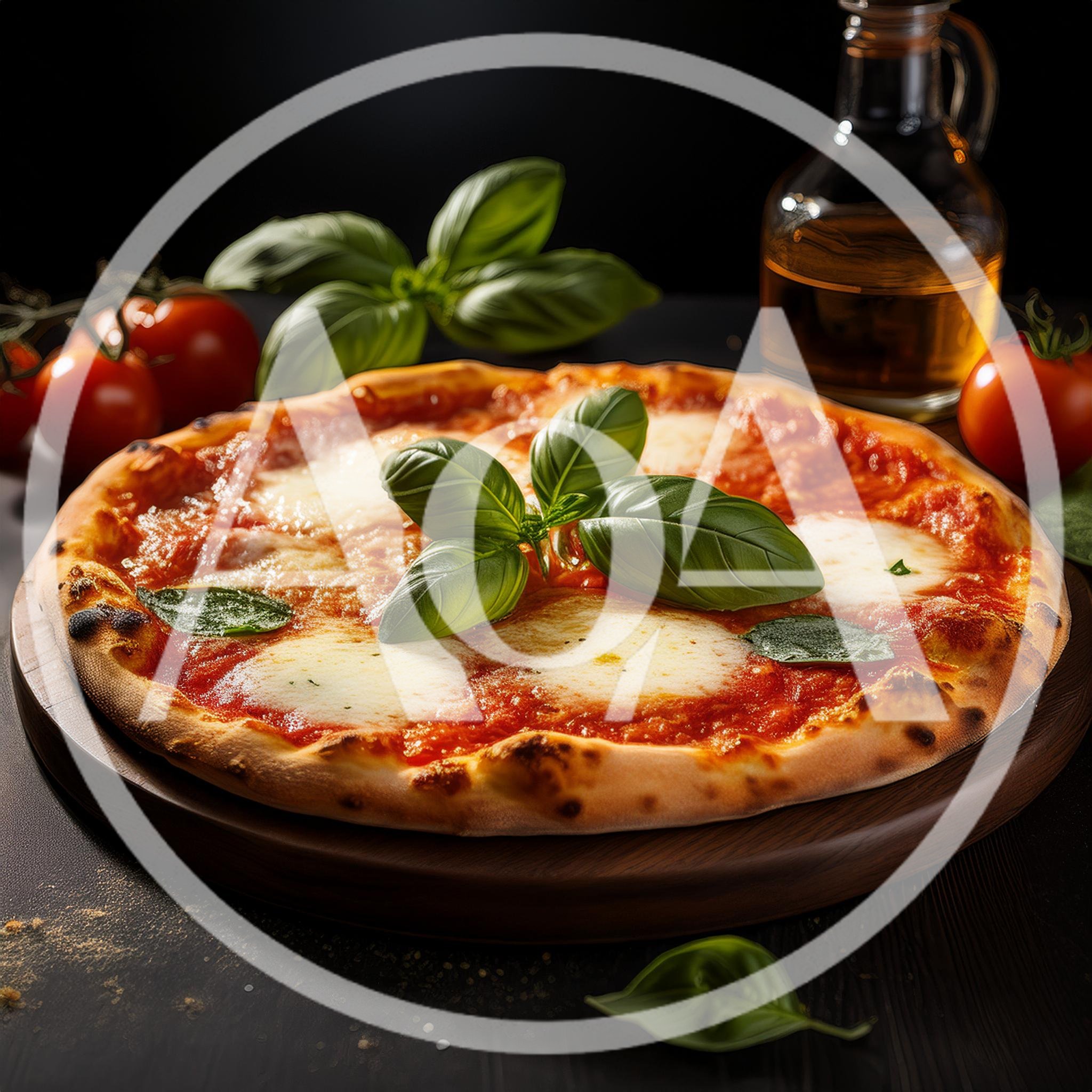 Fresh Margherita Pizza On A Wooden Serving Board