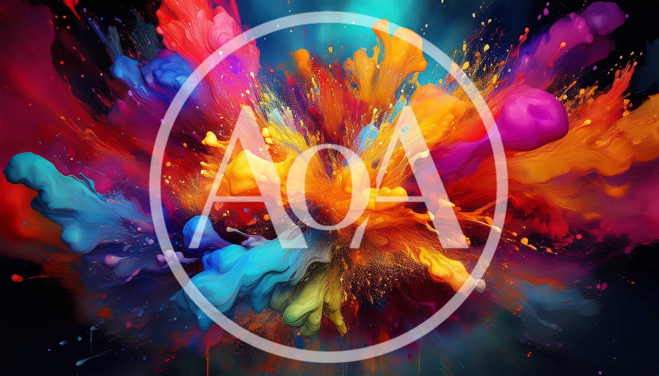 Vibrant Multi-Colored Paint Explosion Abstract Background