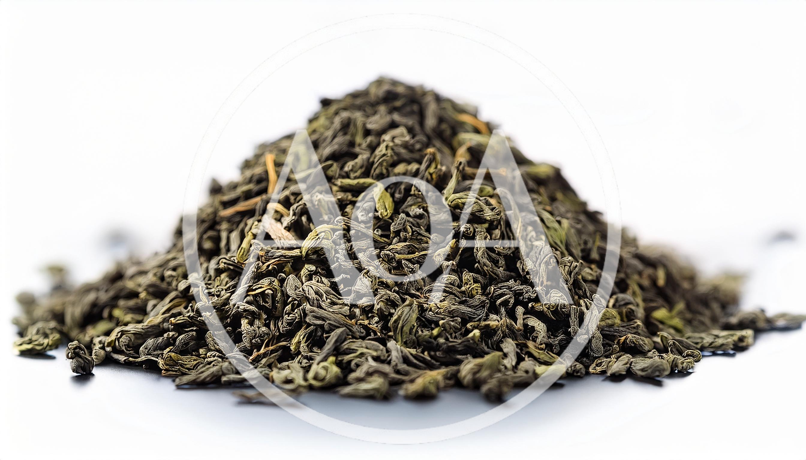 Pile Of Dried Green Tea Leaves