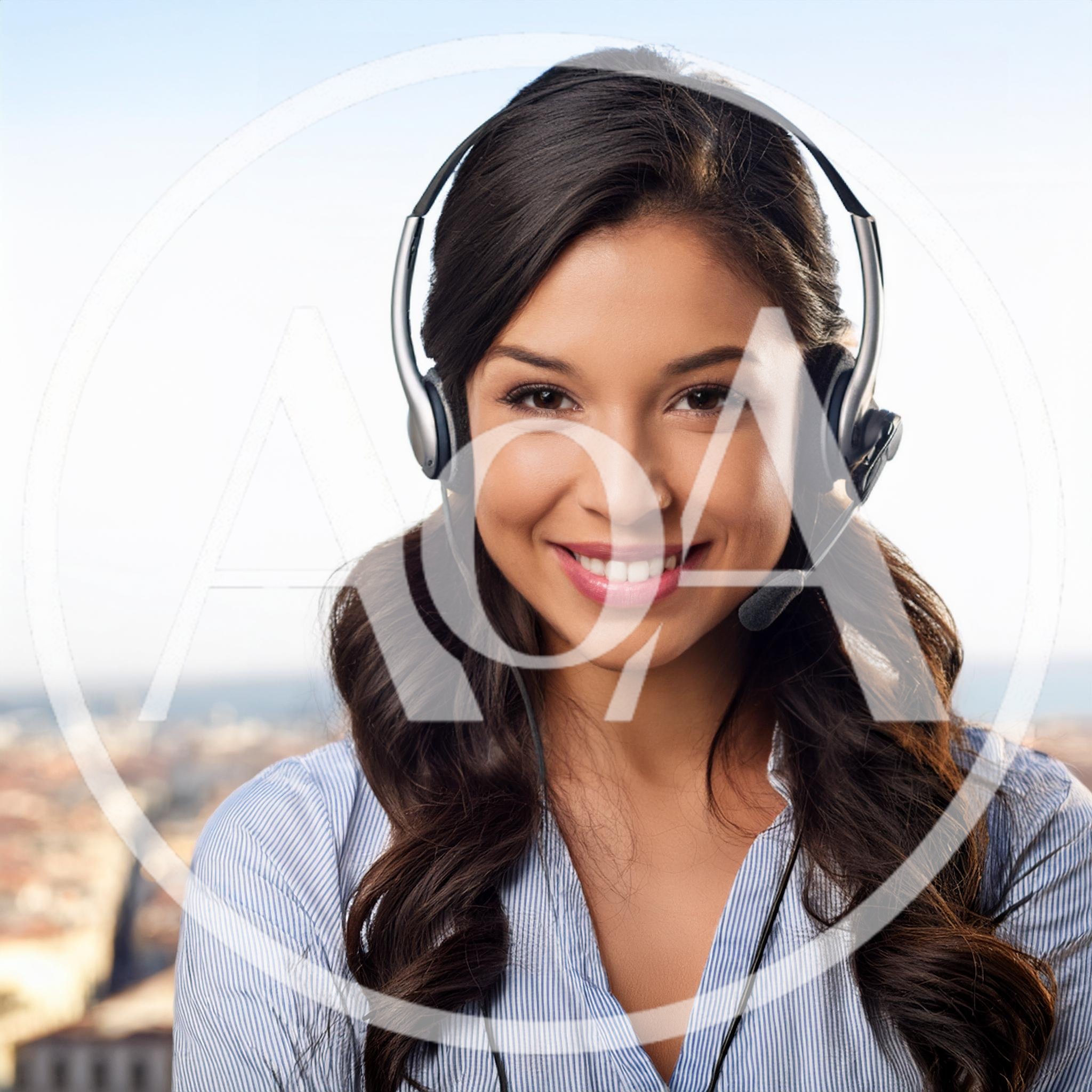 Friendly Customer Service Representative Wearing A Headset