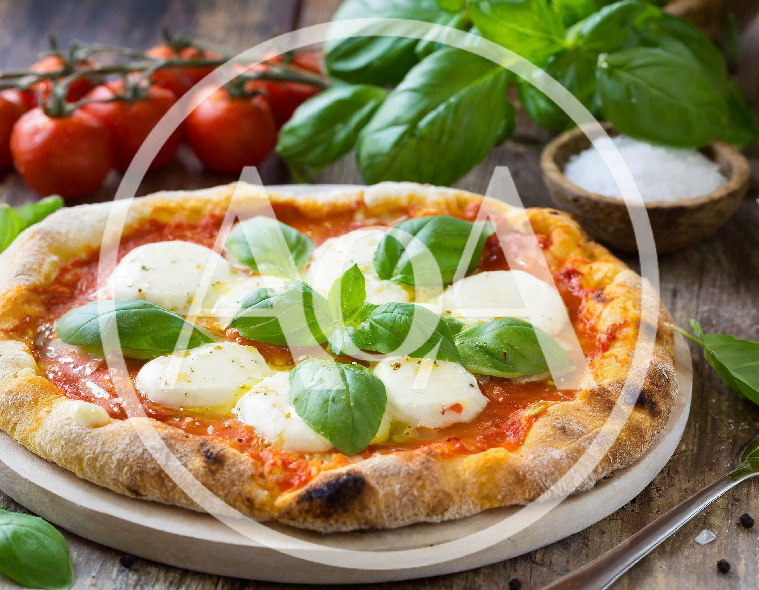 Fresh Homemade Margherita Pizza With Basil And Tomatoes