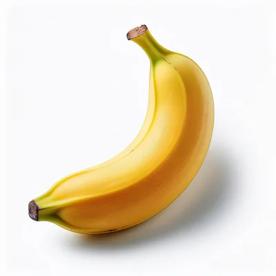 Single Ripe Yellow Banana Isolated On White Background