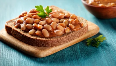 Baked Beans on Whole Wheat Toast
