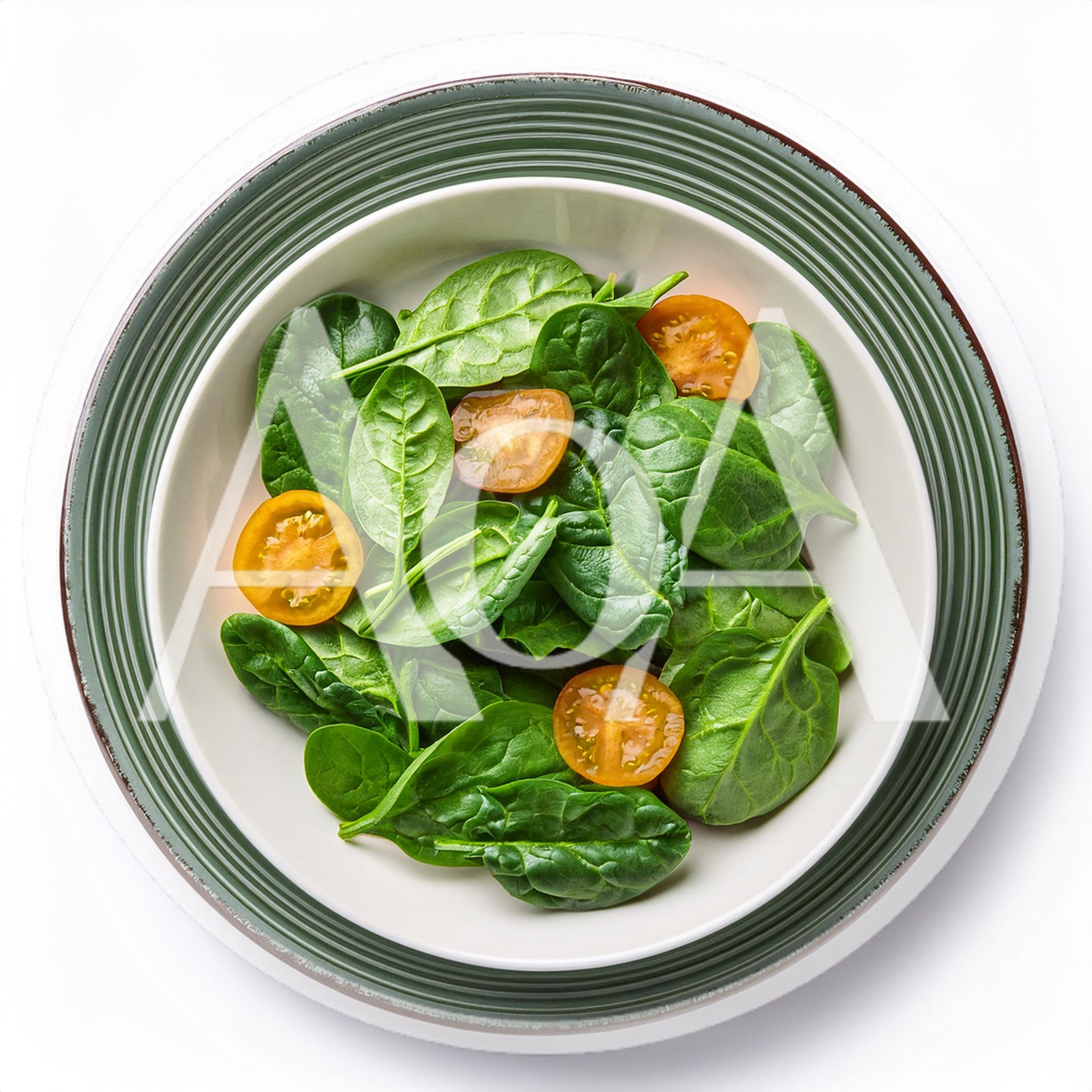 Fresh Spinach Salad With Sliced Cherry Tomatoes