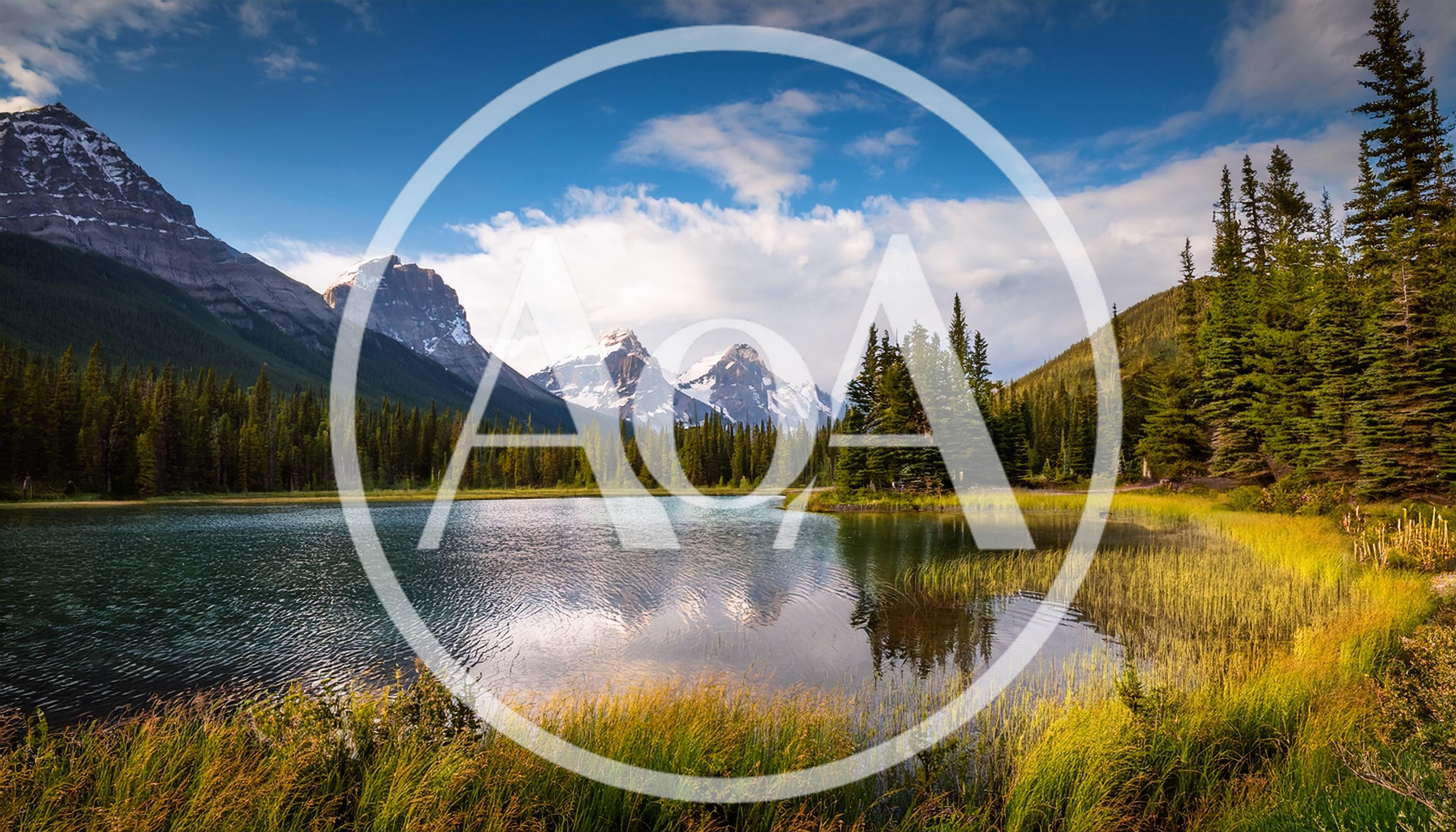 Scenic Mountain Lake Landscape With Pine Forest