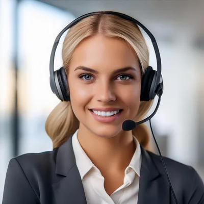 Professional Customer Service Representative Wearing Headset
