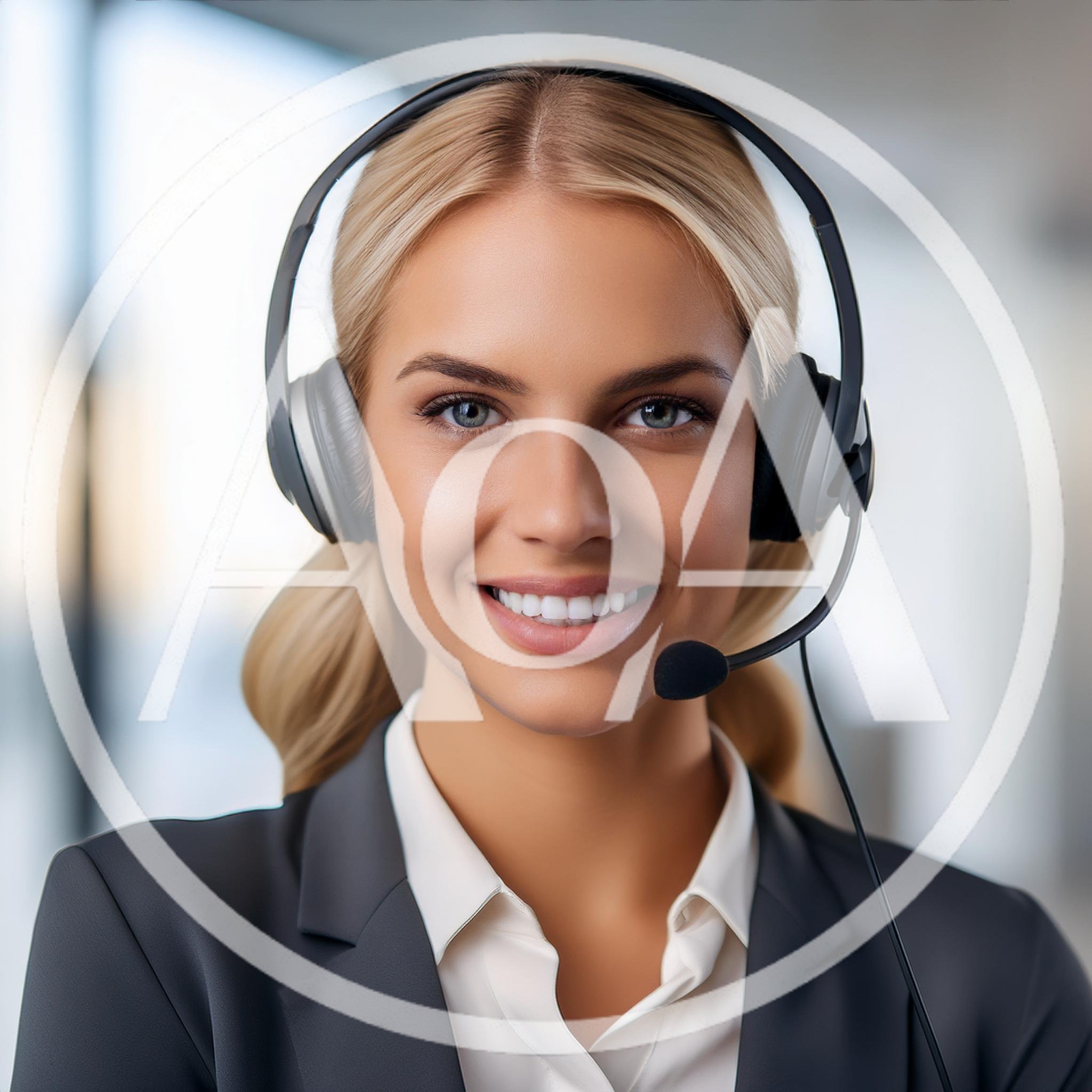 Professional Customer Service Representative Wearing Headset