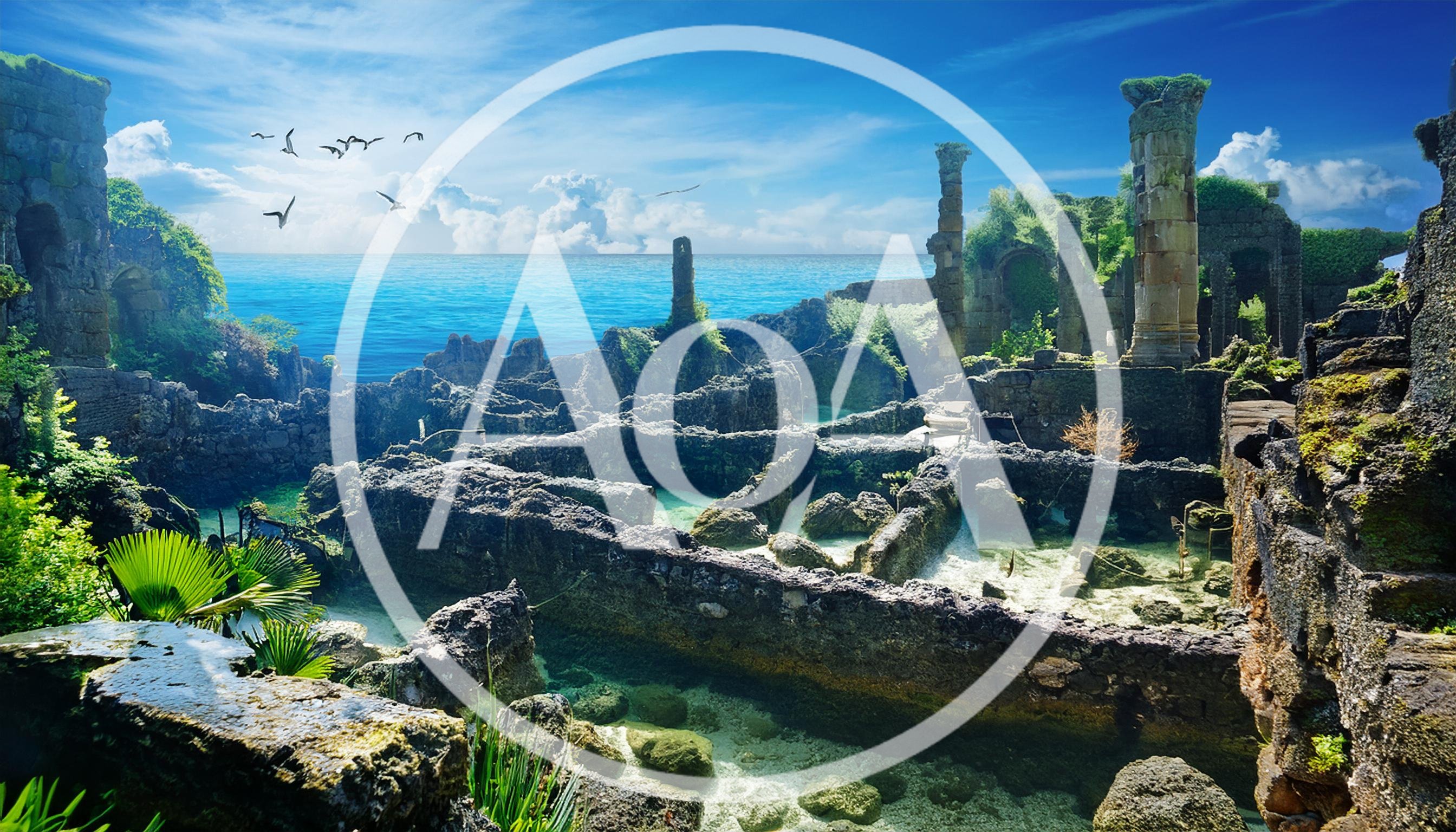 Ancient Stone Ruins Submerged In Tropical Coastal Waters
