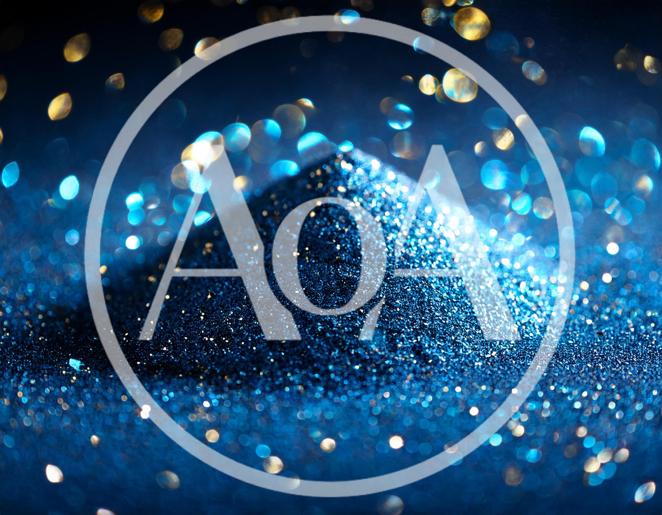 Blue Glitter Pile With Bokeh Background