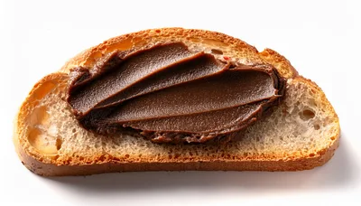 Slice Of Toasted Bread With Chocolate Hazelnut Spread