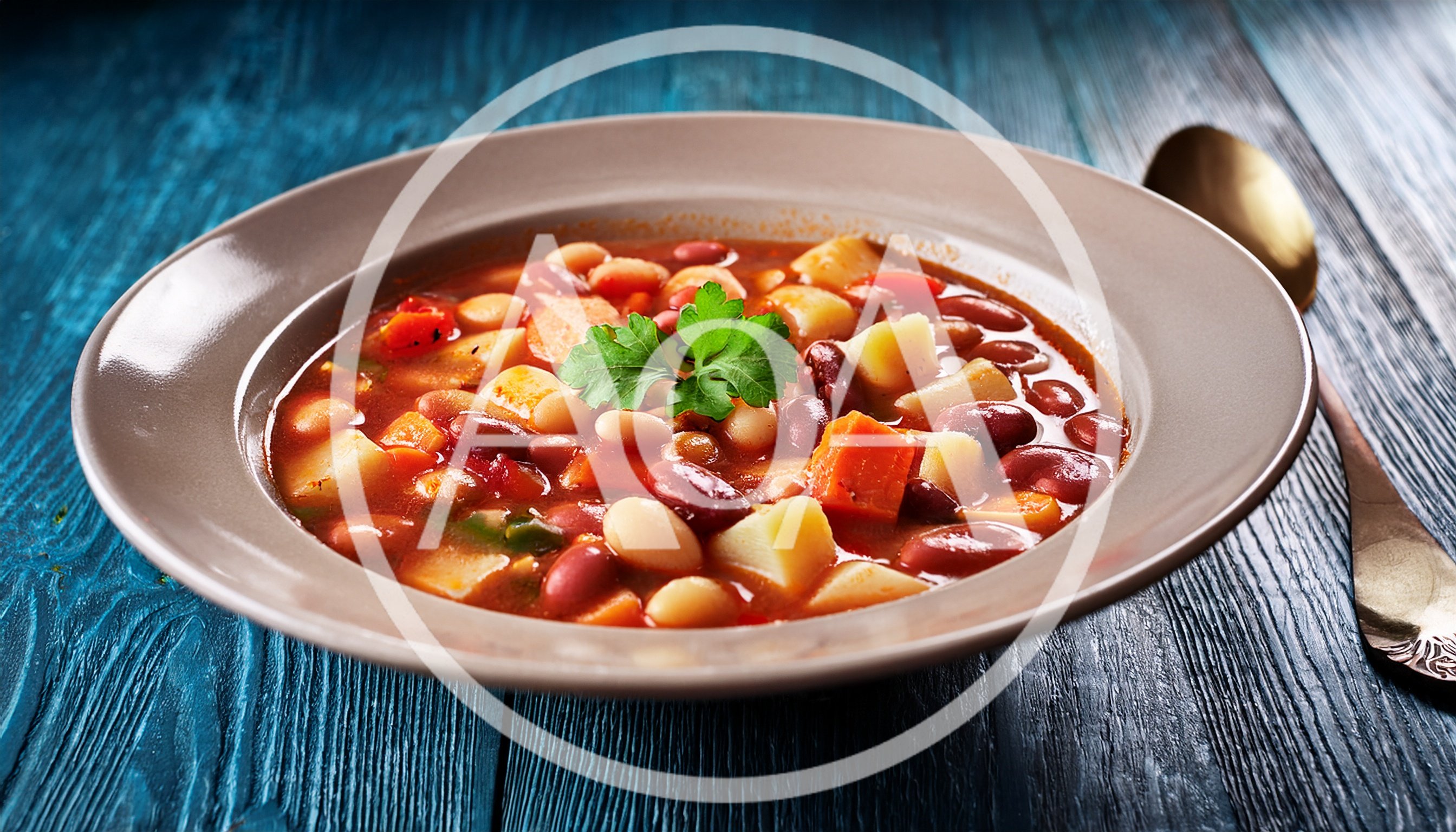 Bowl Of Hearty Vegetable And Bean Soup
