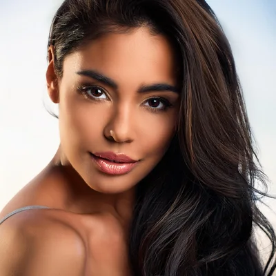 Portrait Of A Beautiful Young Woman With Long Hair