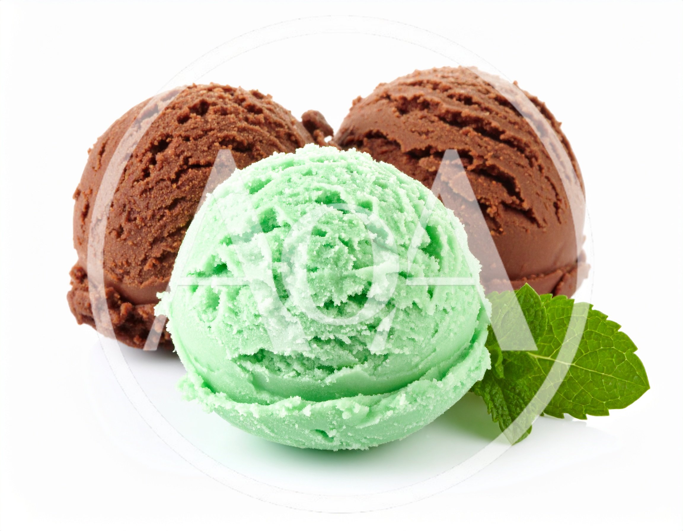 Three Scoops Of Chocolate And Mint Ice Cream