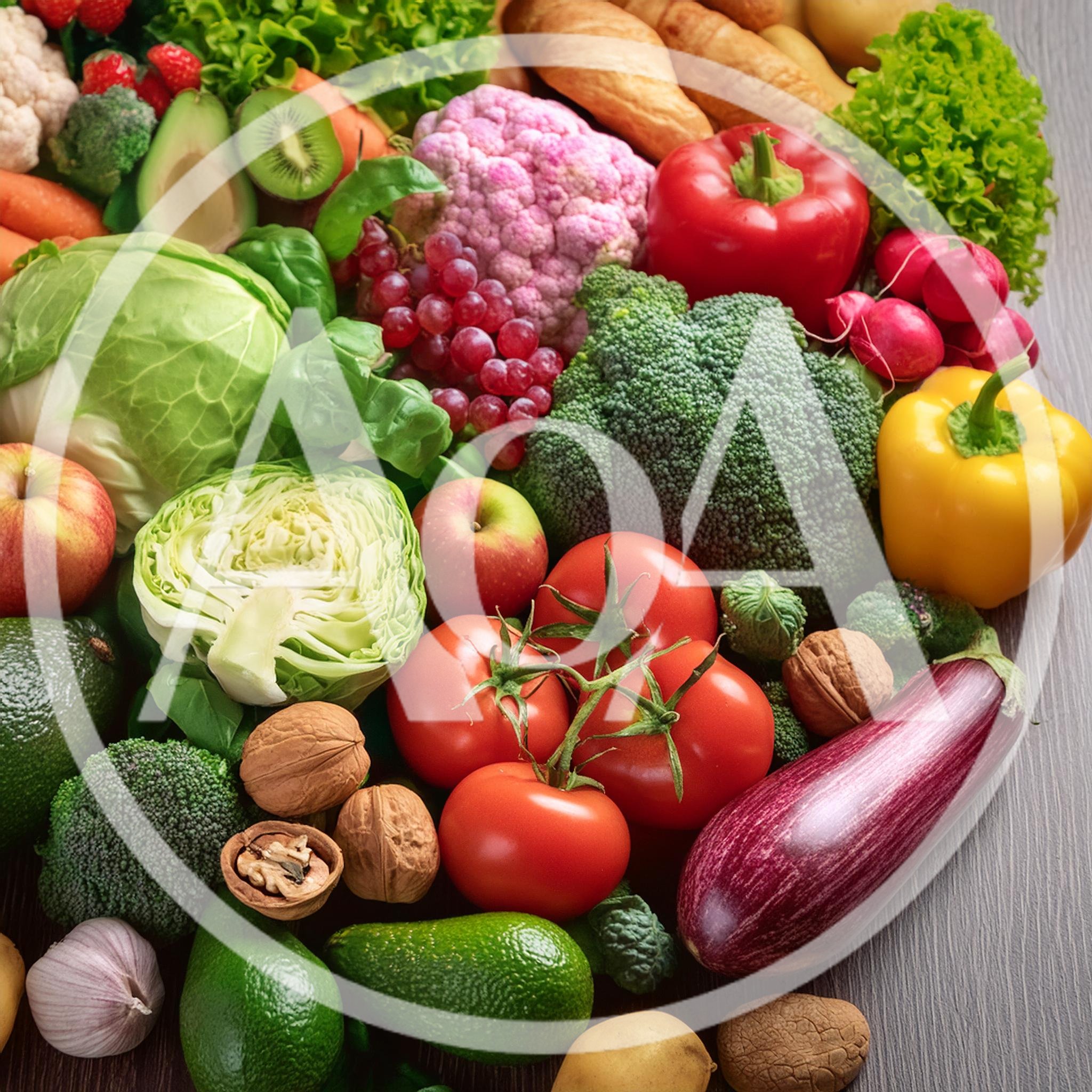 Assorted Fresh Organic Vegetables And Fruits On Table
