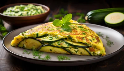 Zucchini Omelet Served on a Plate