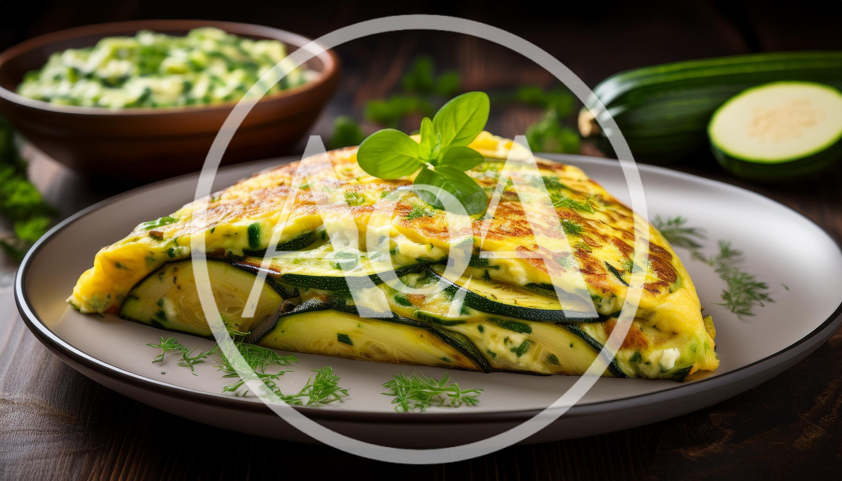 Zucchini Omelet Served on a Plate