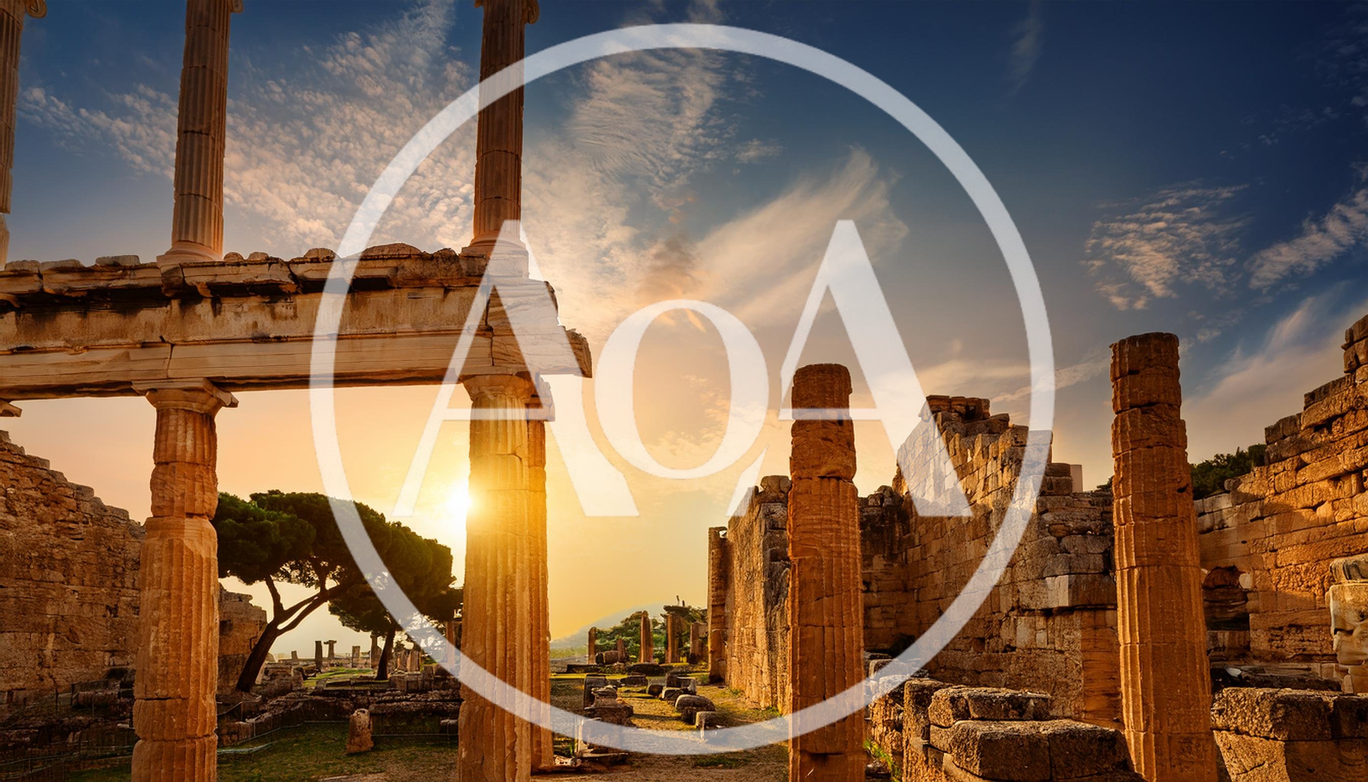 Ancient Roman Ruins At Sunset In Cyrene Libya