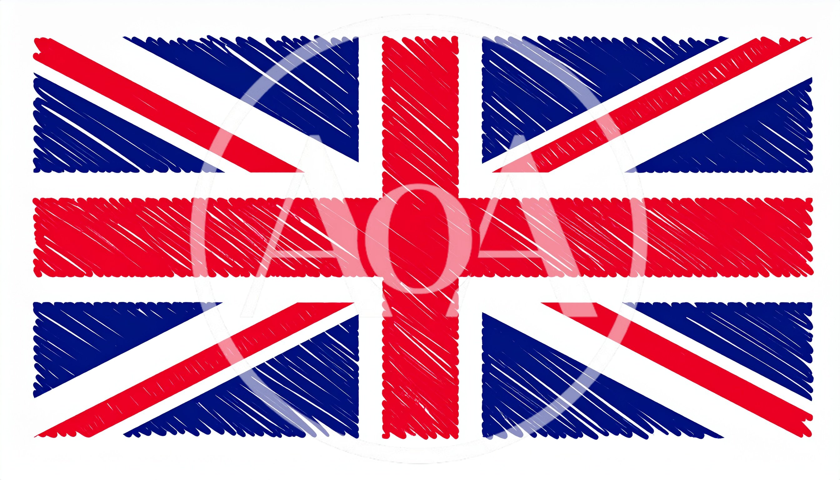 Scribble Style Illustration Of The United Kingdom Flag