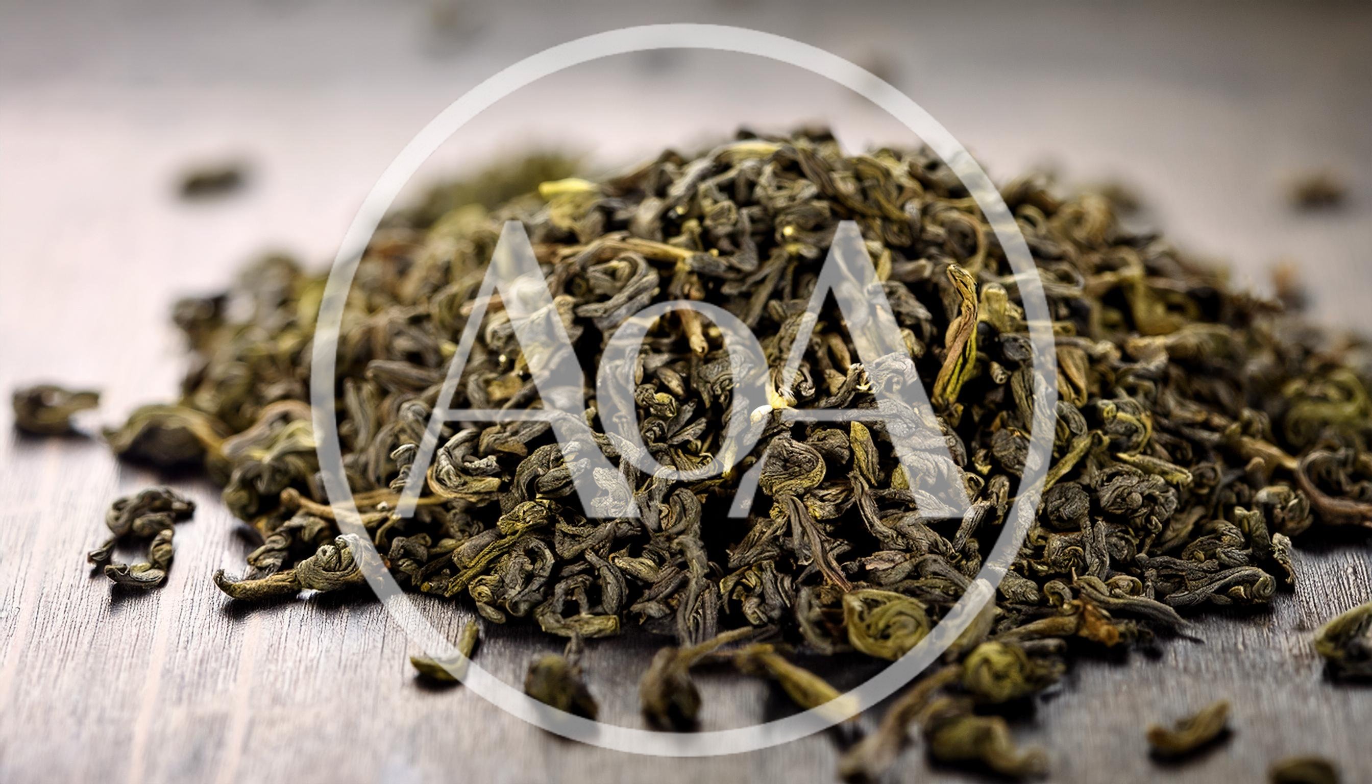 Pile Of Dried Green Tea Leaves