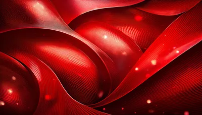 Abstract Red Wavy Silk Fabric Background