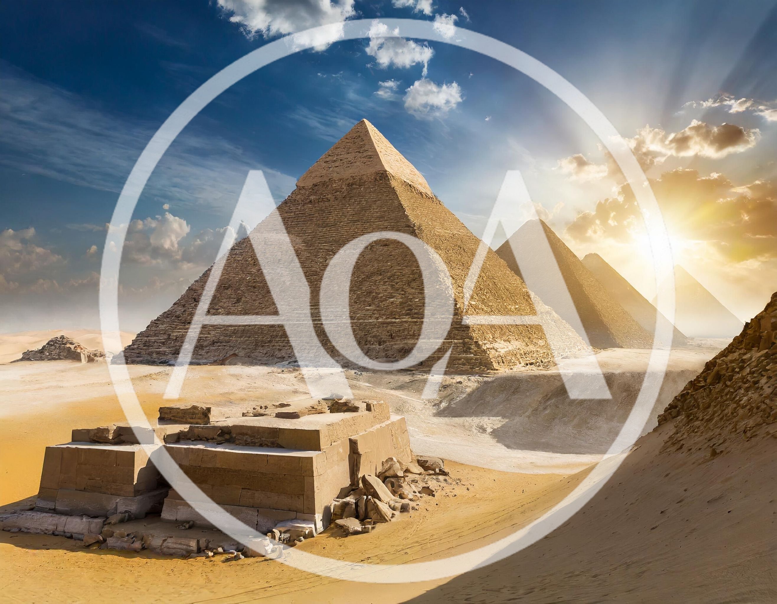 Great Pyramids Of Giza At Sunset