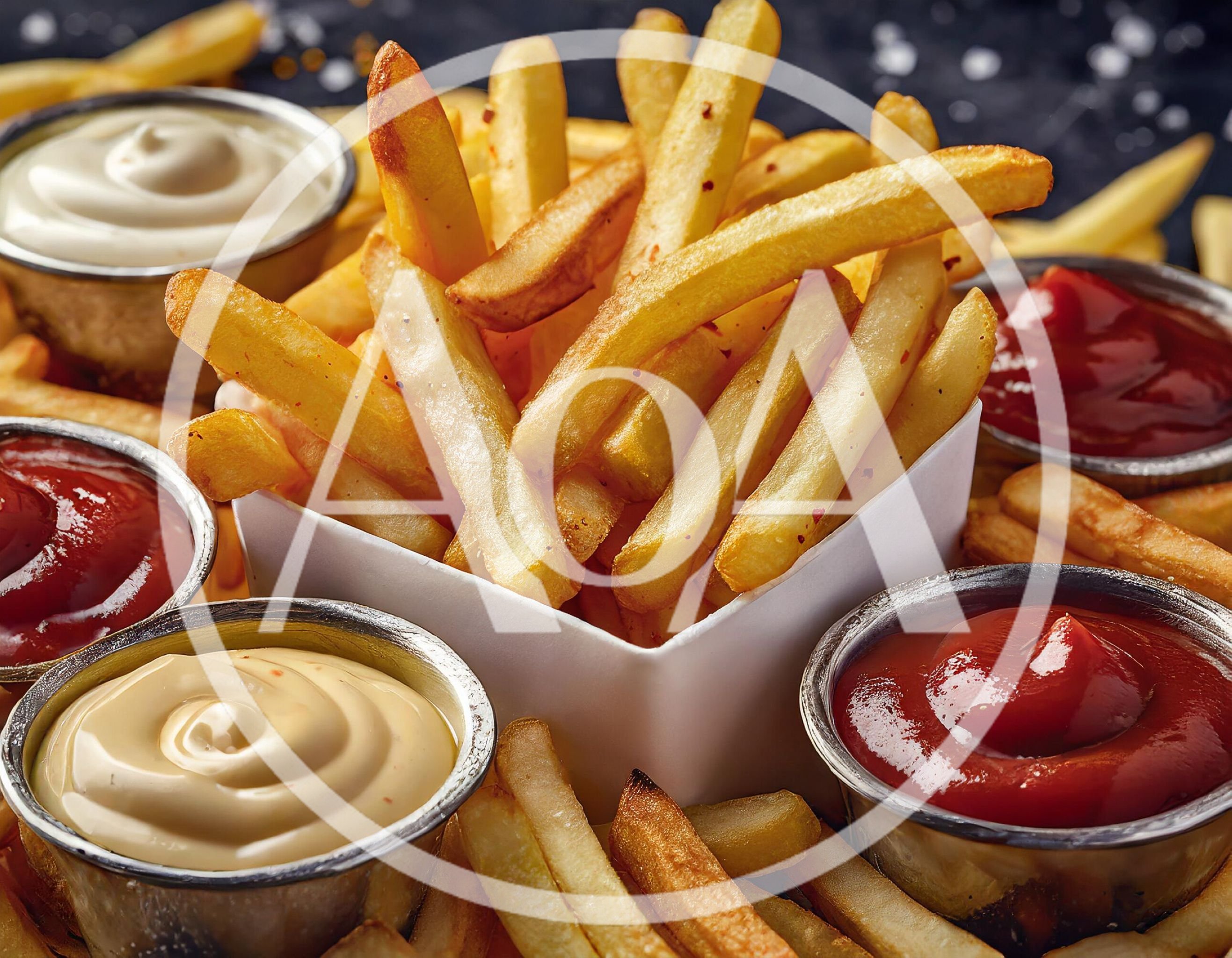 Crispy French Fries With Assorted Dipping Sauces