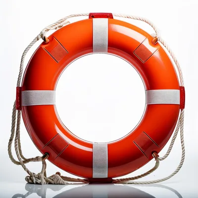 Orange Life Buoy Ring With White Reflective Strips