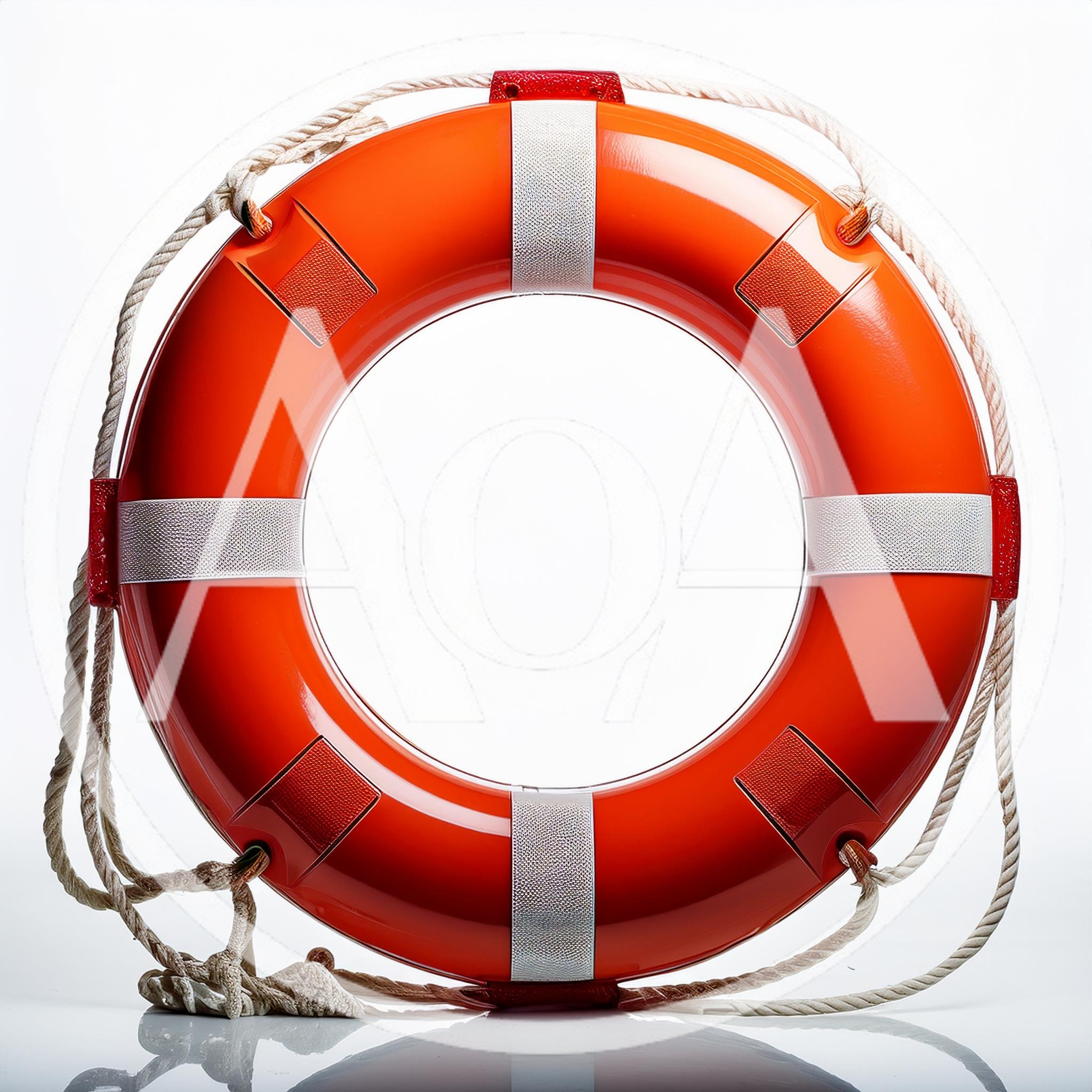 Orange Life Buoy Ring With White Reflective Strips