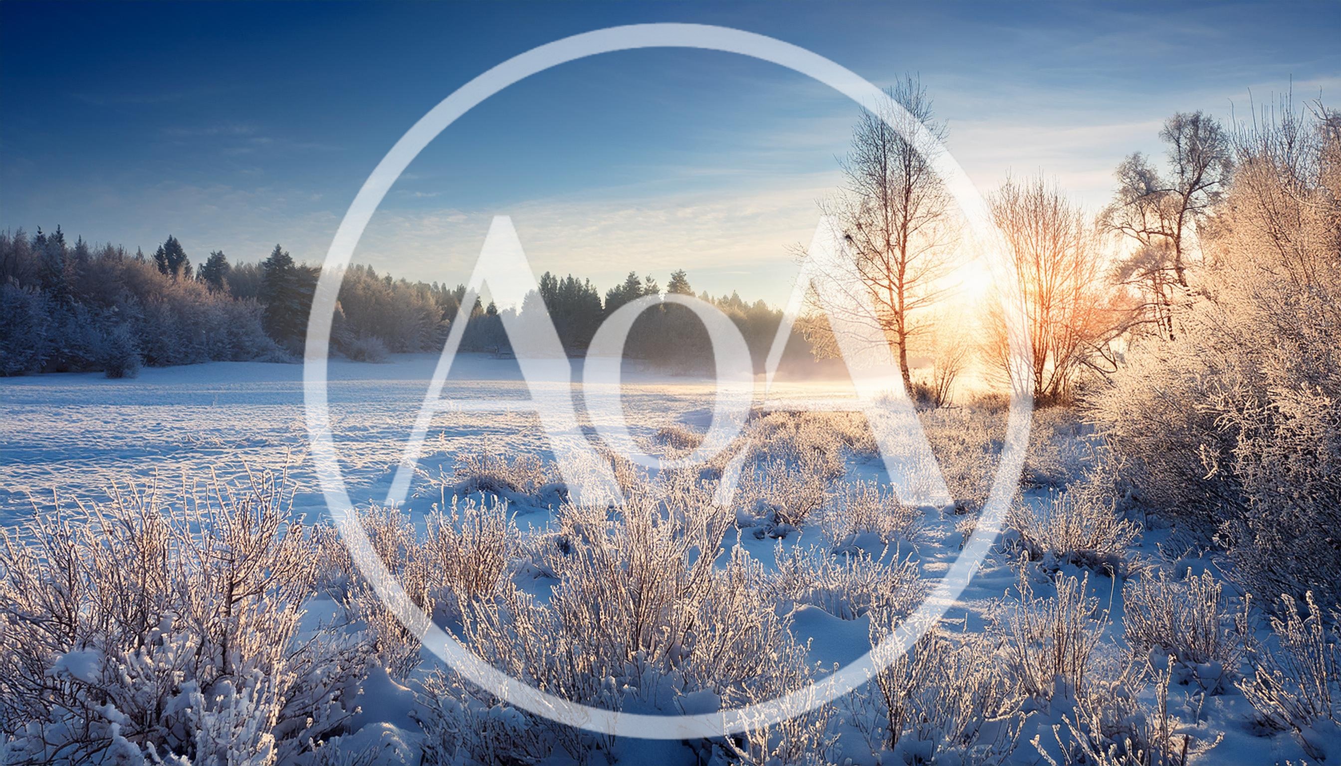 Winter Landscape With Frost Covered Trees At Sunrise