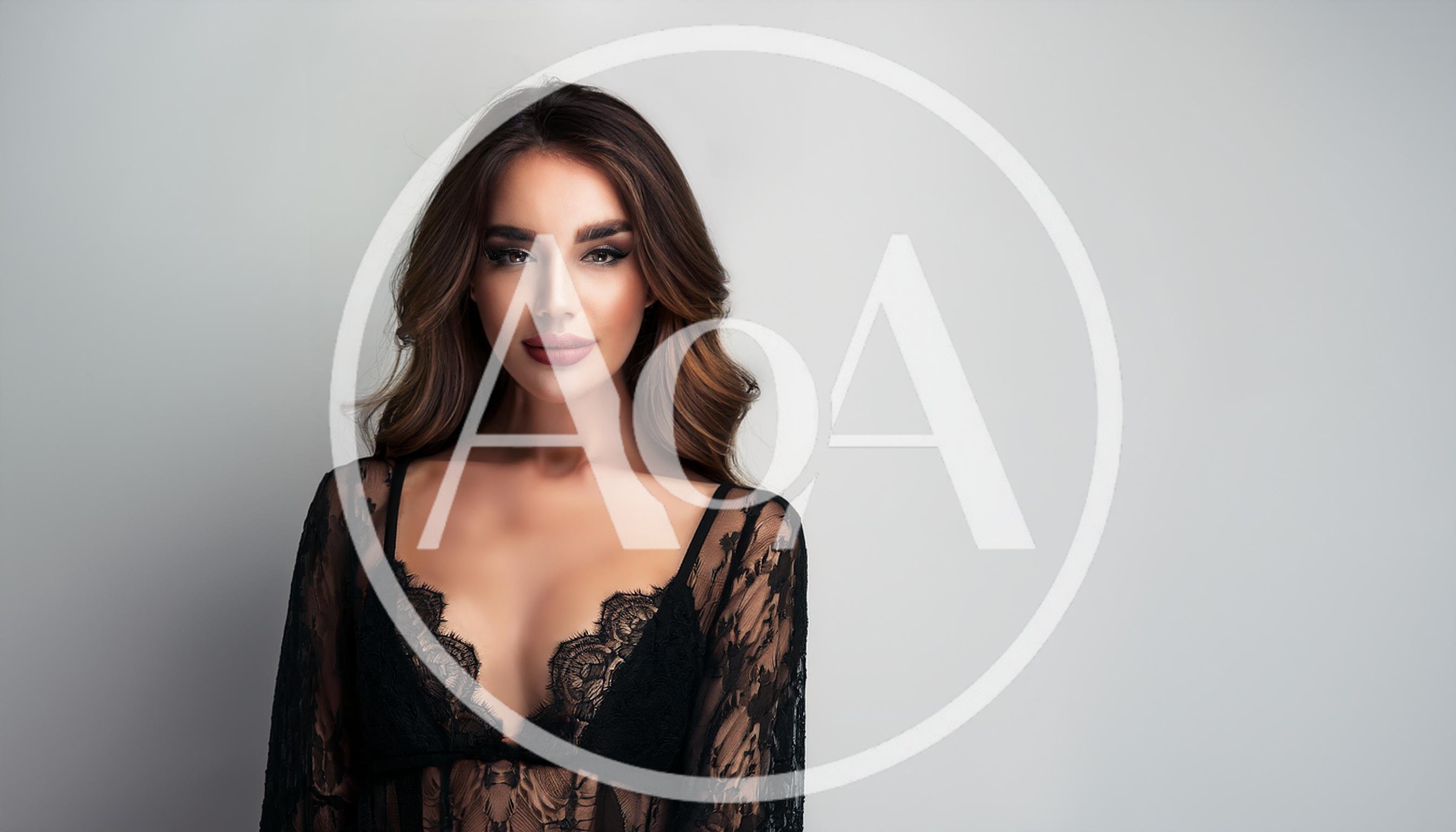 Portrait Of A Beautiful Woman In Black Lace Lingerie