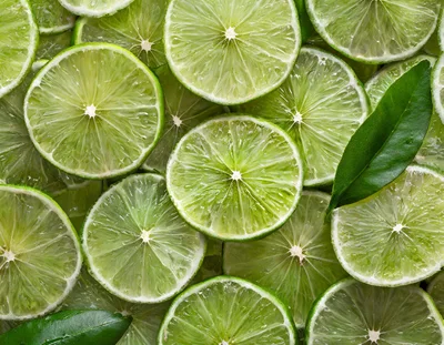 Fresh Sliced Lime Citrus Fruit Background