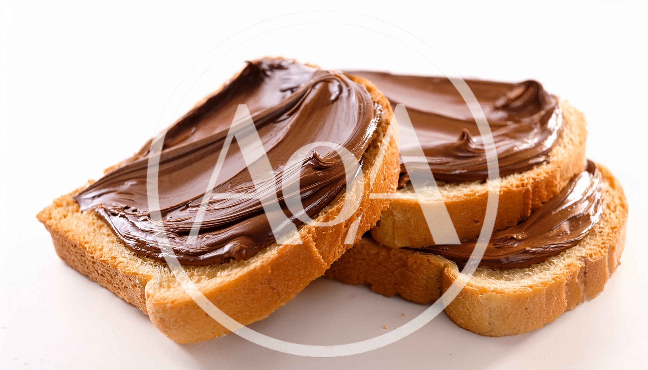 Three Slices Of Toast With Chocolate Spread
