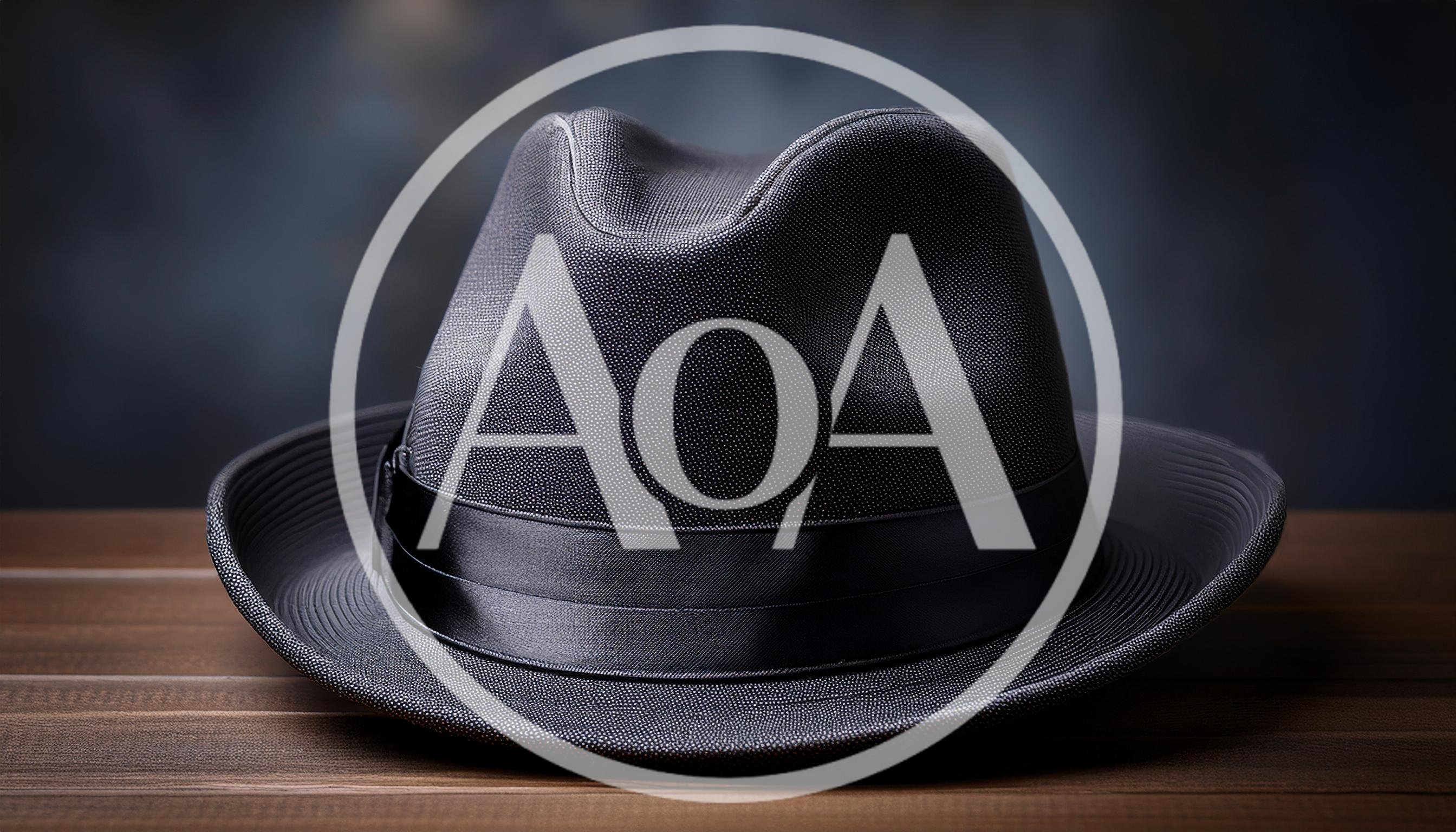 Classic Black Fedora Hat Resting On Wooden Surface