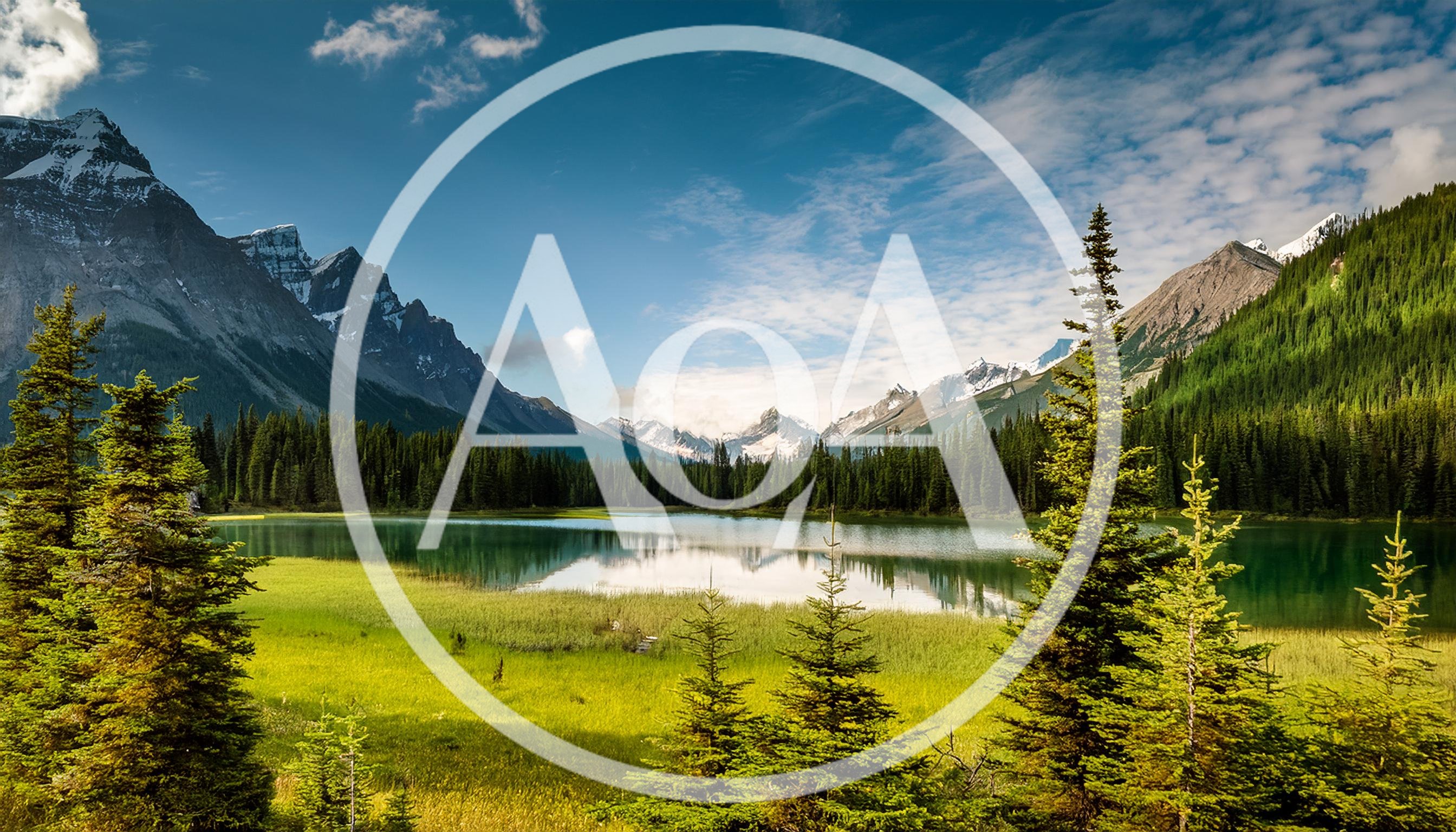 Scenic Mountain Lake Landscape With Evergreen Forest