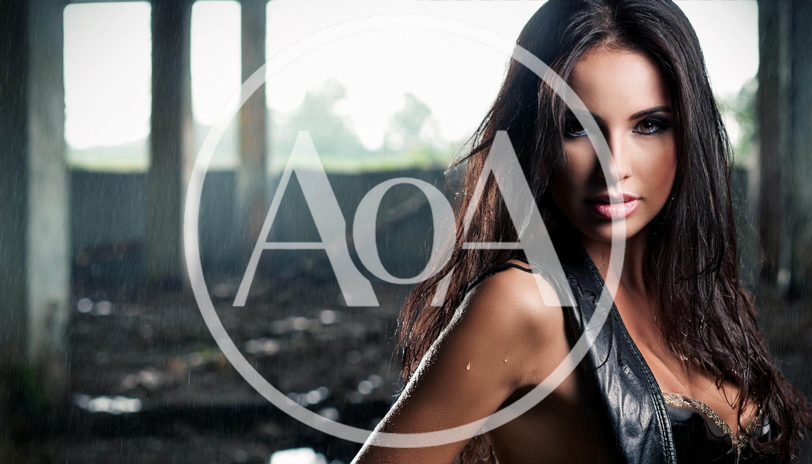 Portrait Of A Beautiful Woman In A Rainstorm