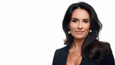 Professional Businesswoman Portrait Against White Background