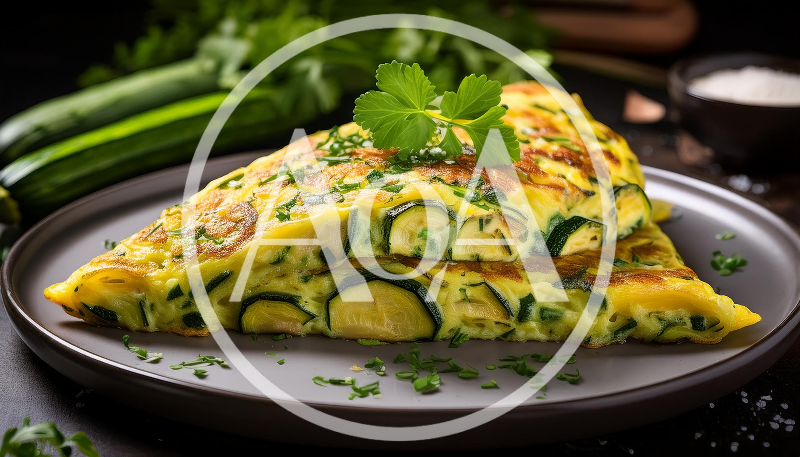 Zucchini Omelet Served on a Plate