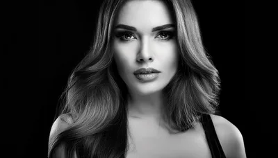 Portrait Of A Beautiful Woman With Wavy Hair