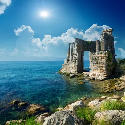 Ancient Roman Ruins By The Mediterranean Sea