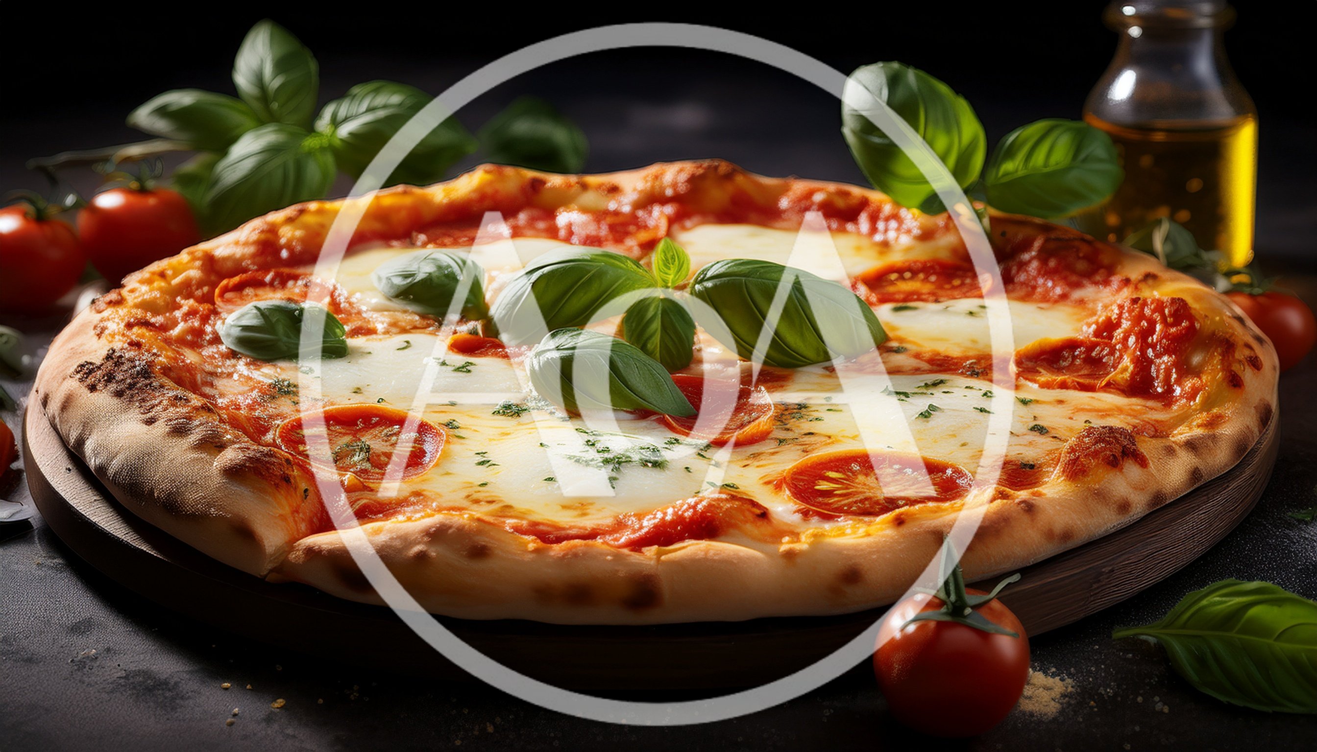 Fresh Margherita Pizza With Basil And Tomatoes