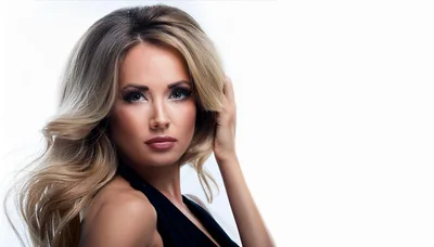 Portrait Of A Beautiful Blonde Woman With Glamorous Makeup