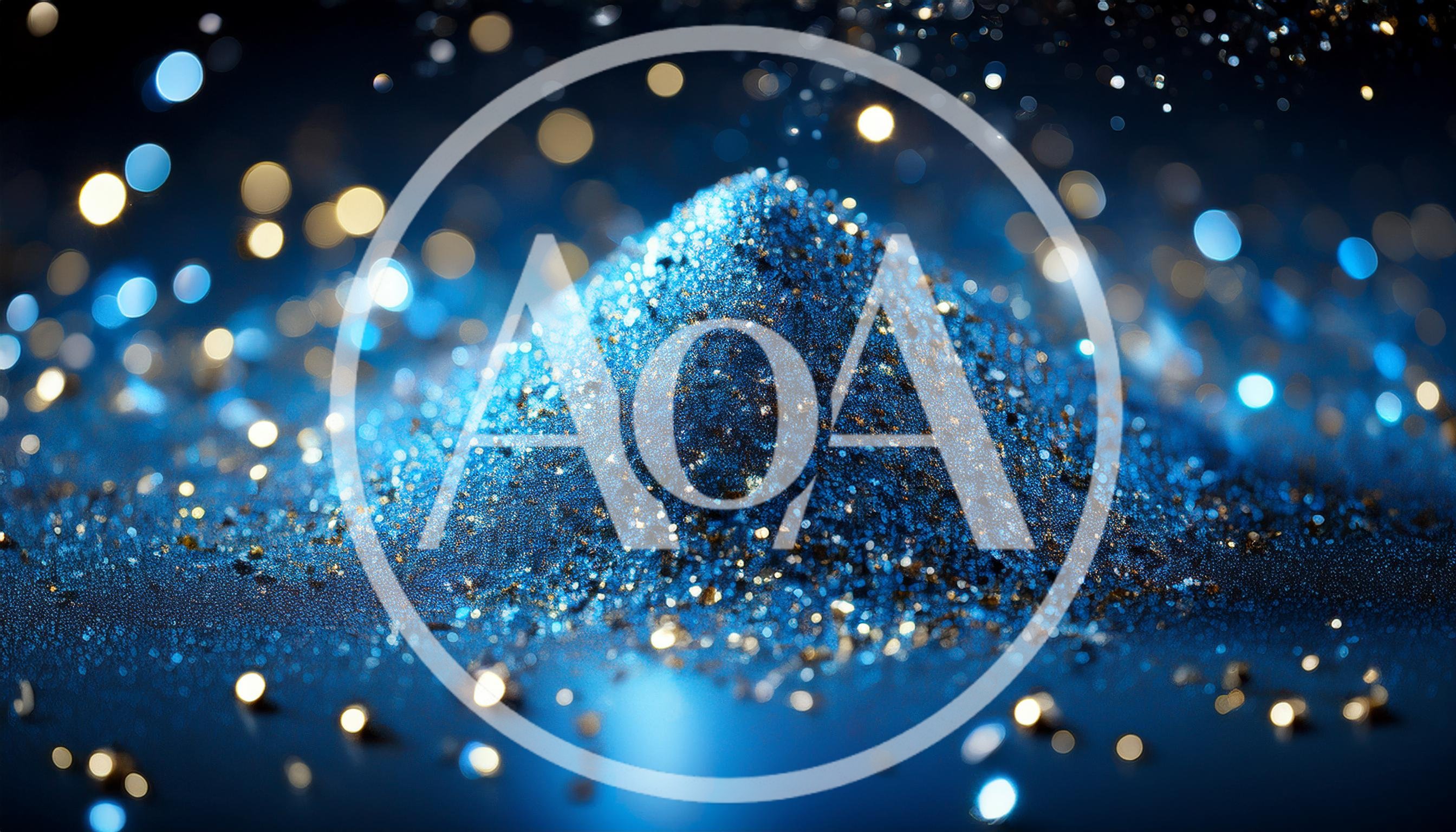 Blue Glitter Pile With Bokeh Light Effects