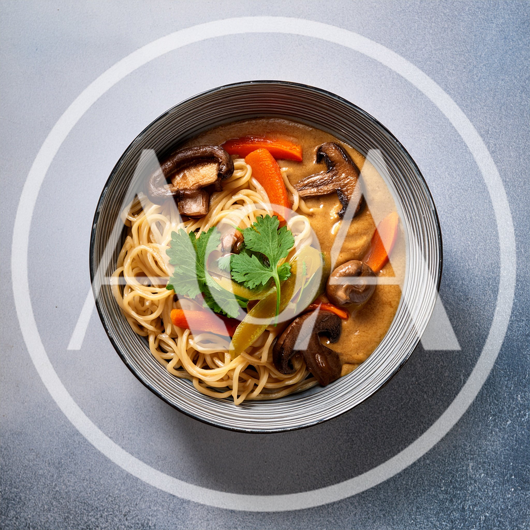 Bowl Of Creamy Mushroom Ramen With Vegetables