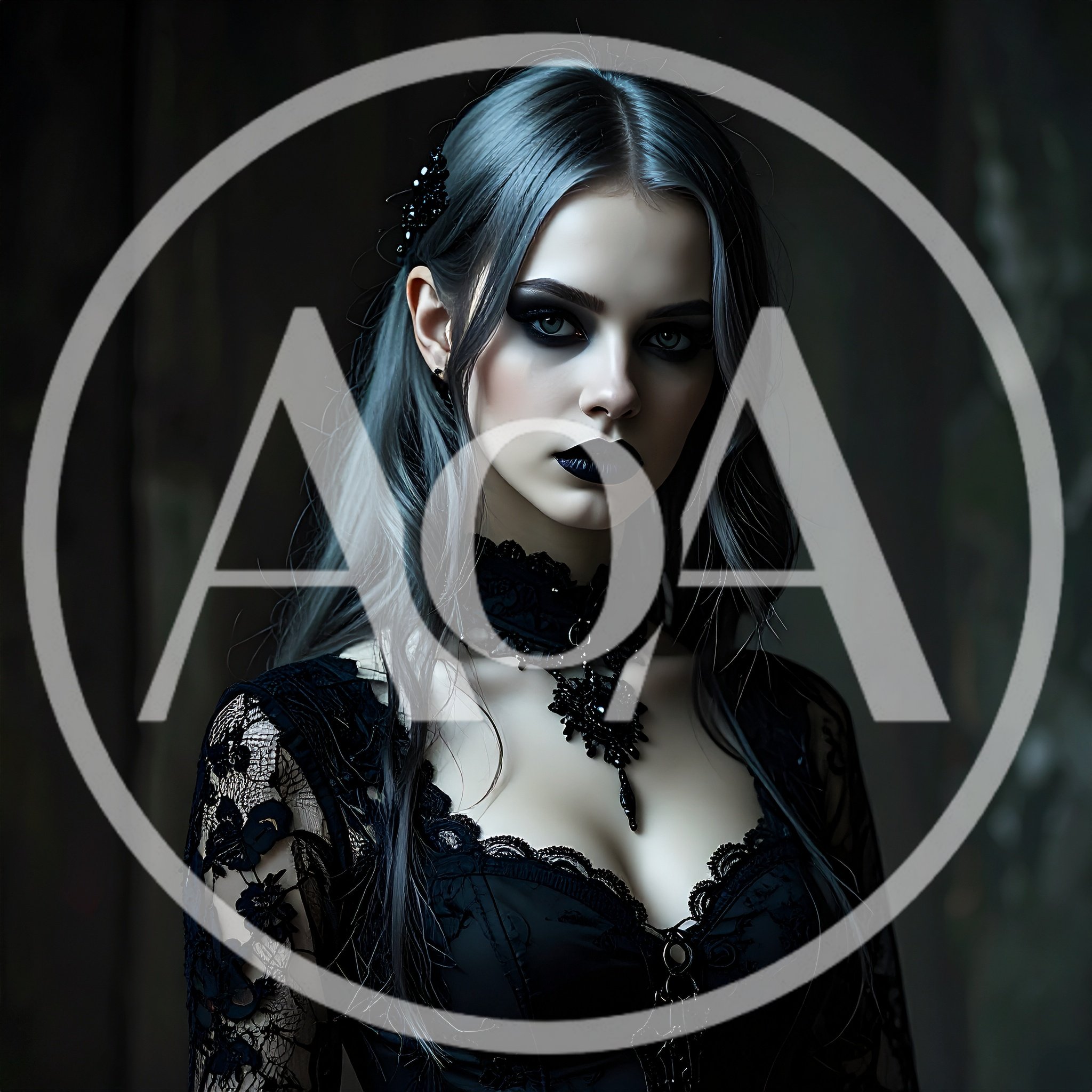 Gothic Woman With Dark Makeup And Lace Attire