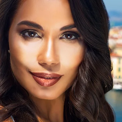 Portrait Of A Beautiful Woman With Glamorous Makeup