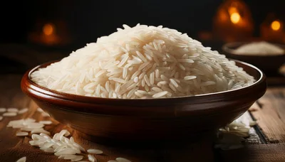 Bowl Of Raw White Basmati Rice